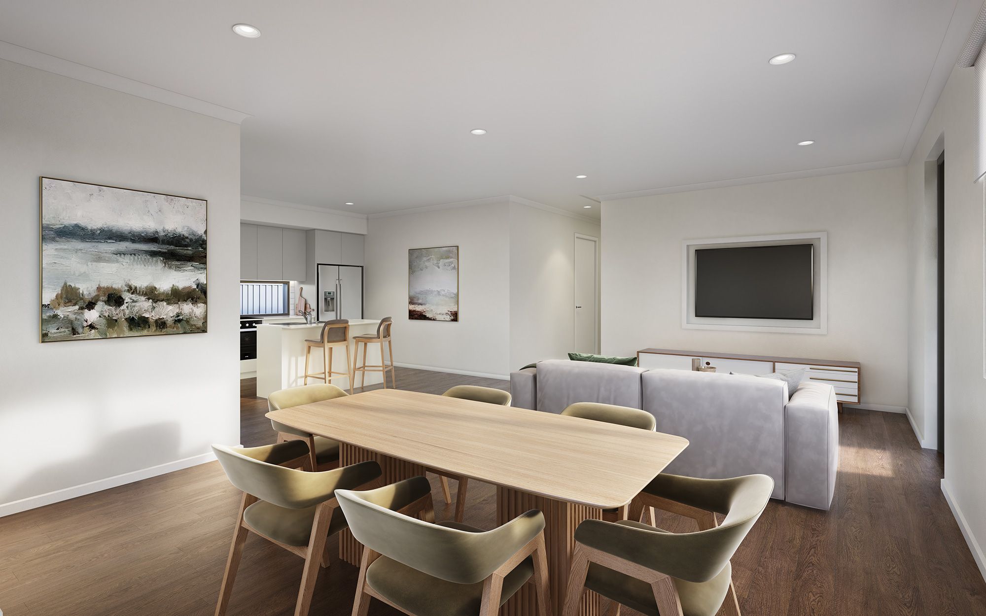 Dining Living Kitchen with Island LR