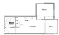 Guildford 1 bed apartment floor plan