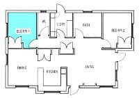 1412 Floorplan Bed 1