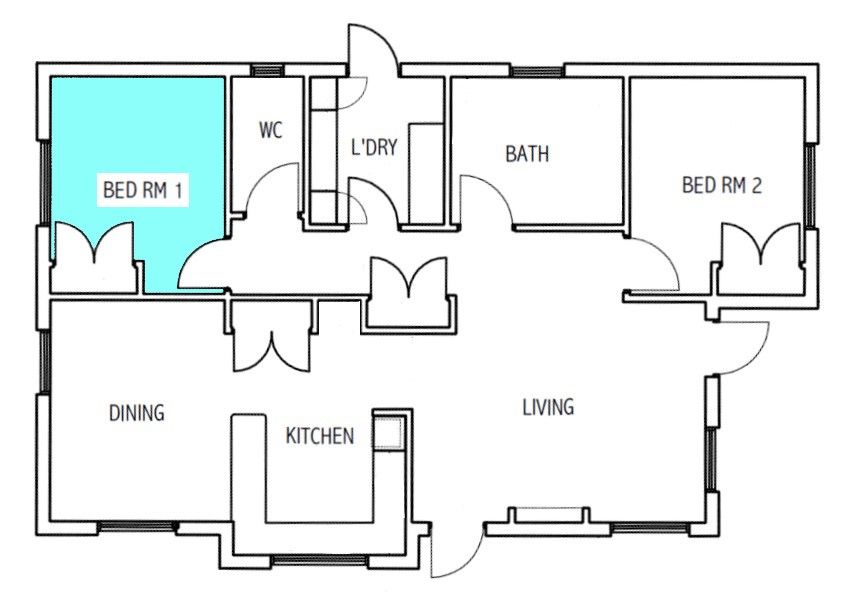 1412 Floorplan Bed 1