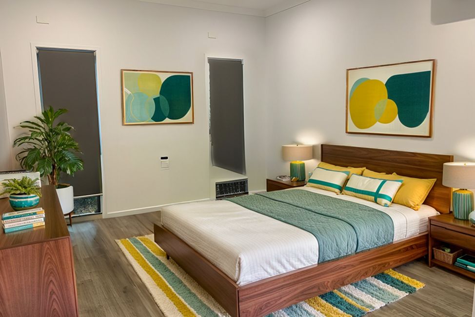 Bedroom staged for listing