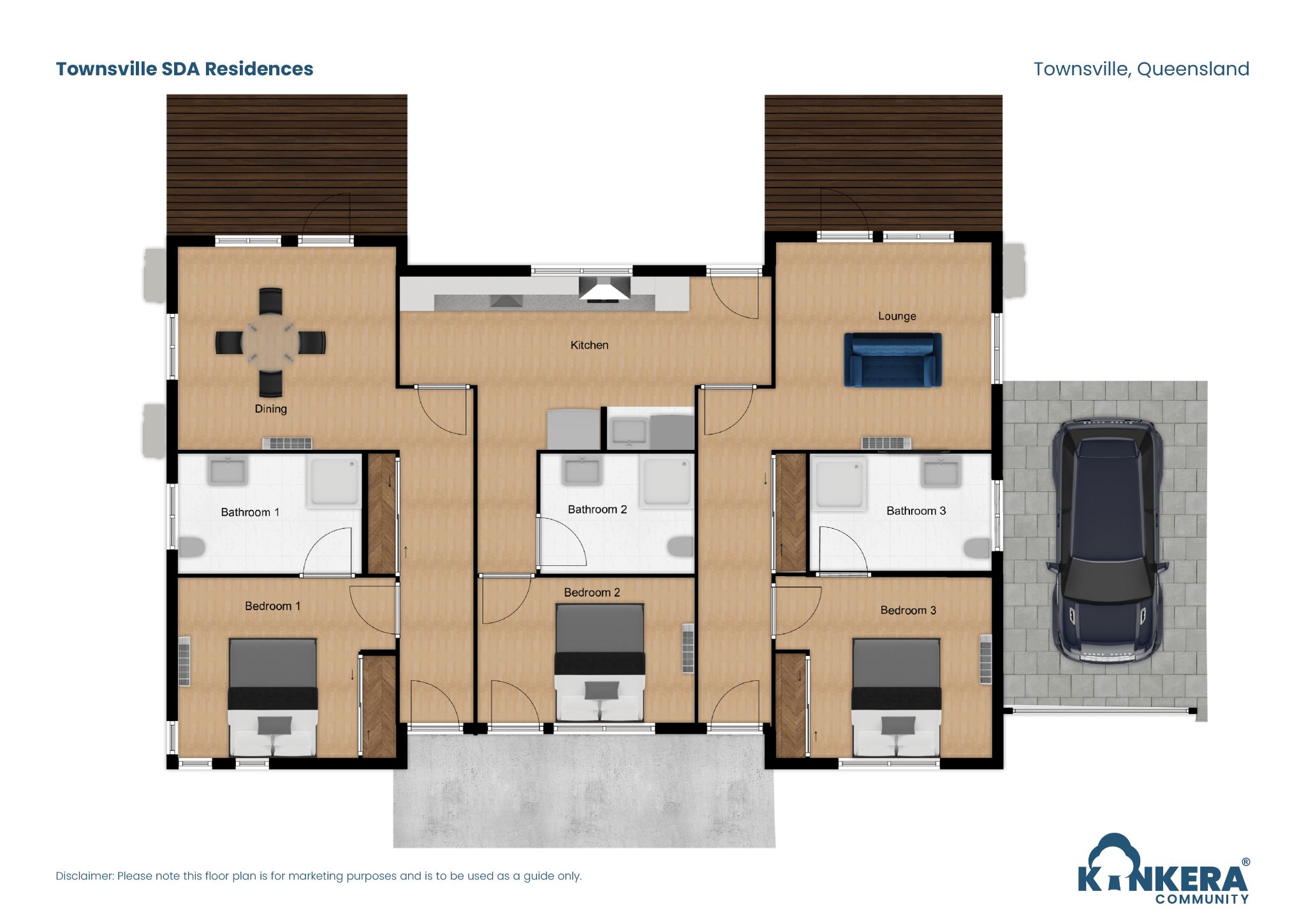 Townsville SDA Residences QLD_3 BR_Robust_House_Floor Plan