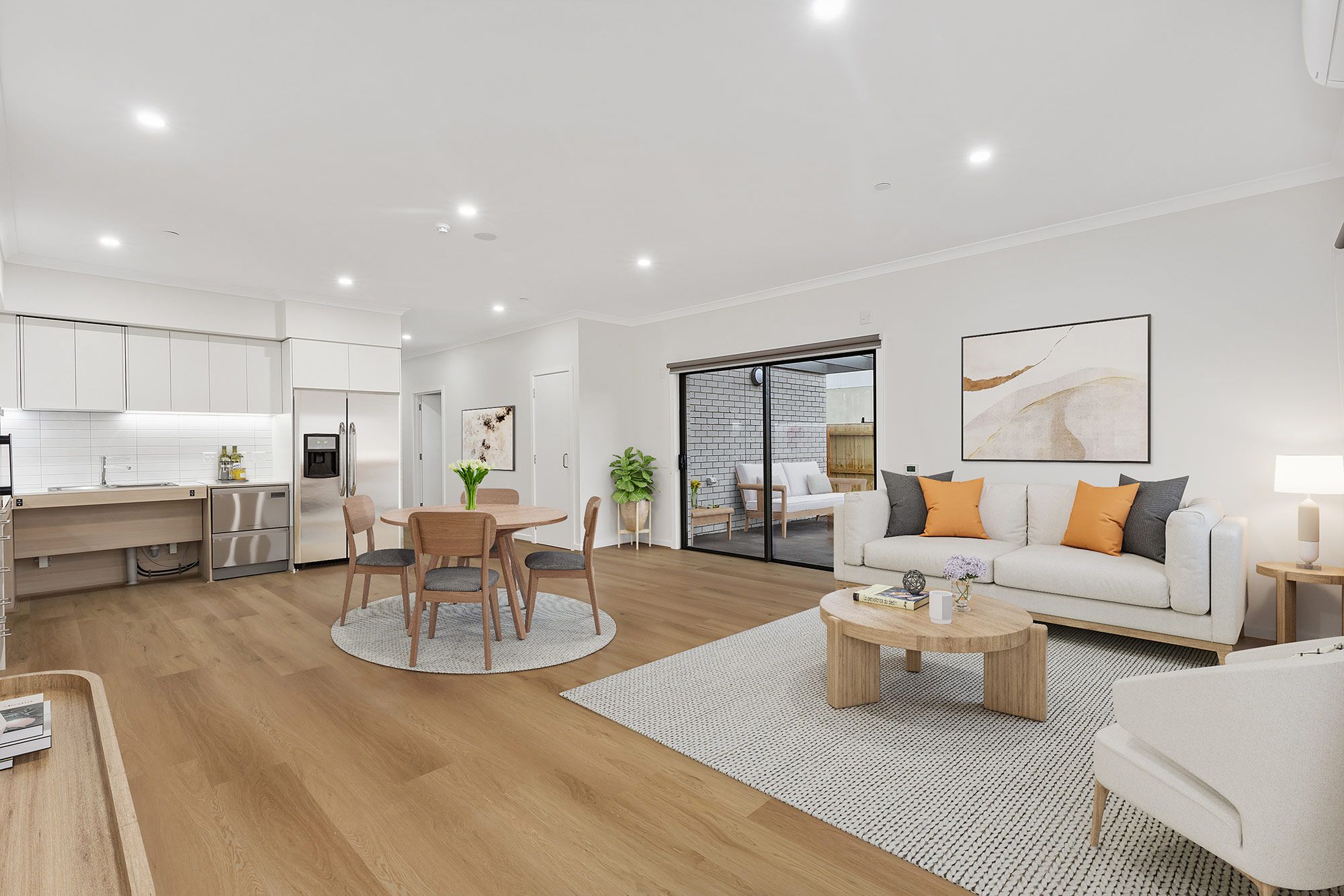 Kitchener   Unit-1-Living-Dining-Kitchen-onto-Alfresco-Staged-LR-No-Logo