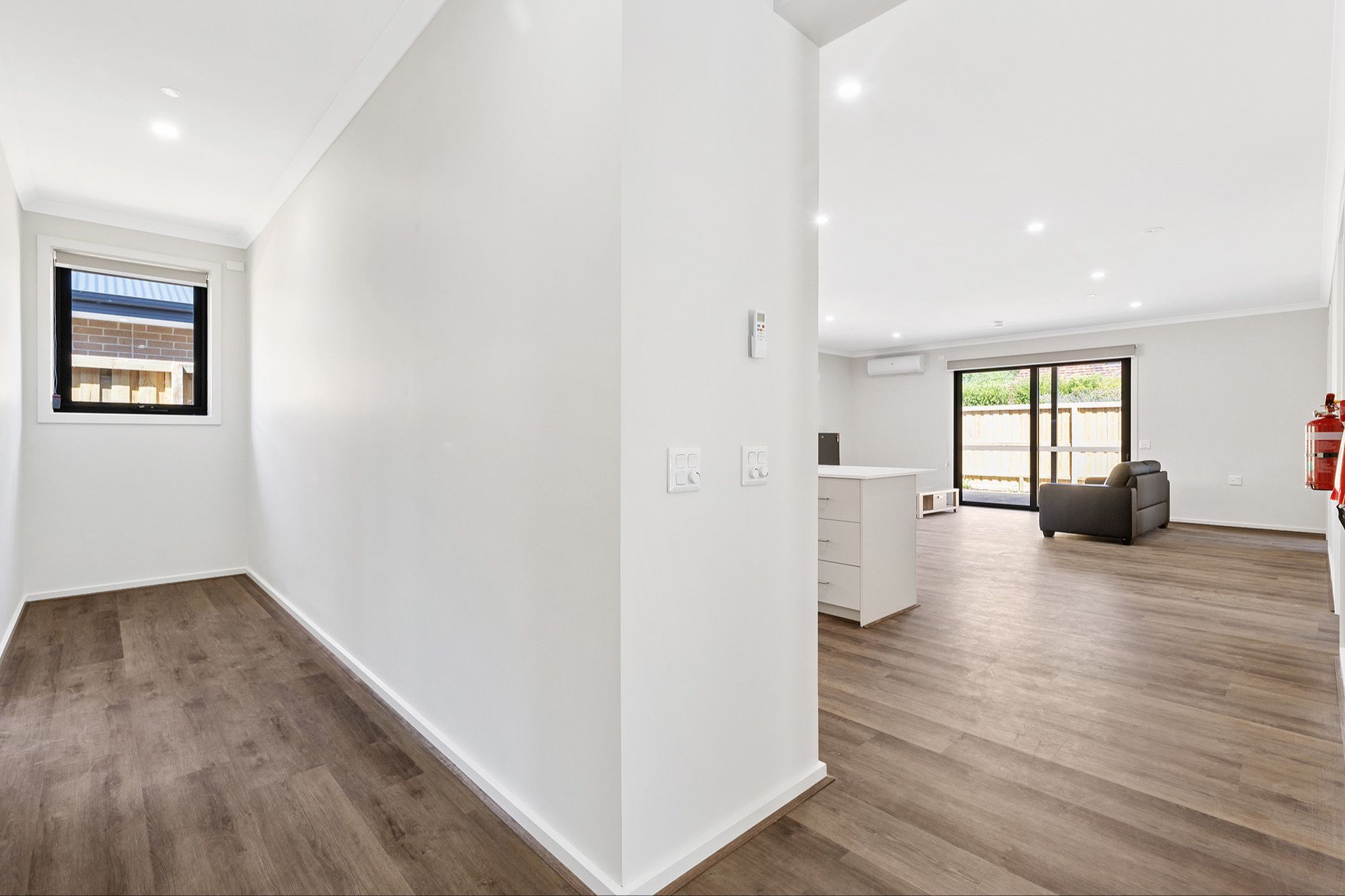 Hallway into Kitchen Living Dining