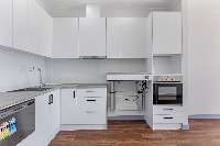 kitchen with adjustable bench top