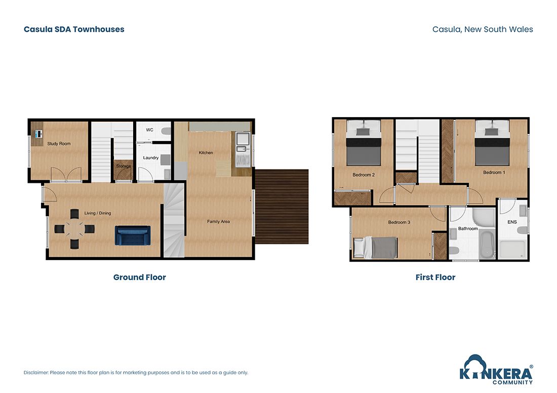 Casula SDA Townhouse NSW_3 BR_Robust_Townhouse_Floorplan_Small Size