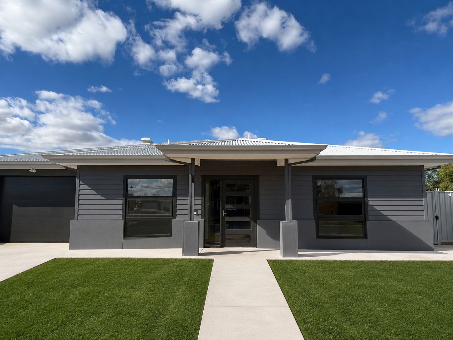 Modern suburban home in daylight