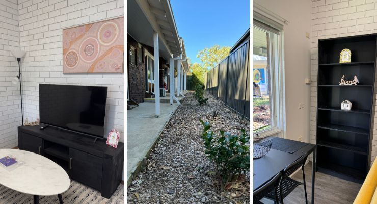 Collage - lounge, living room and shared space