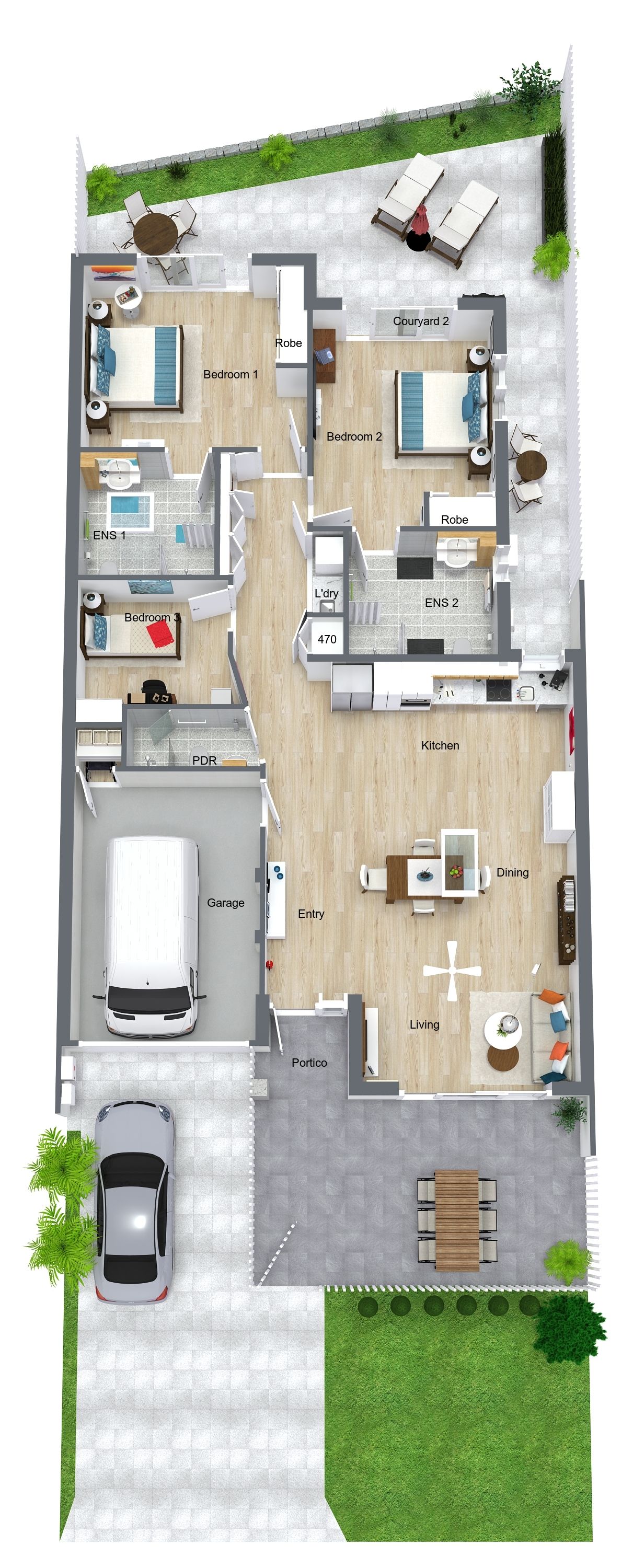 Lot 1 3D Rendering   Lot 1 - 3D Floor Plan
