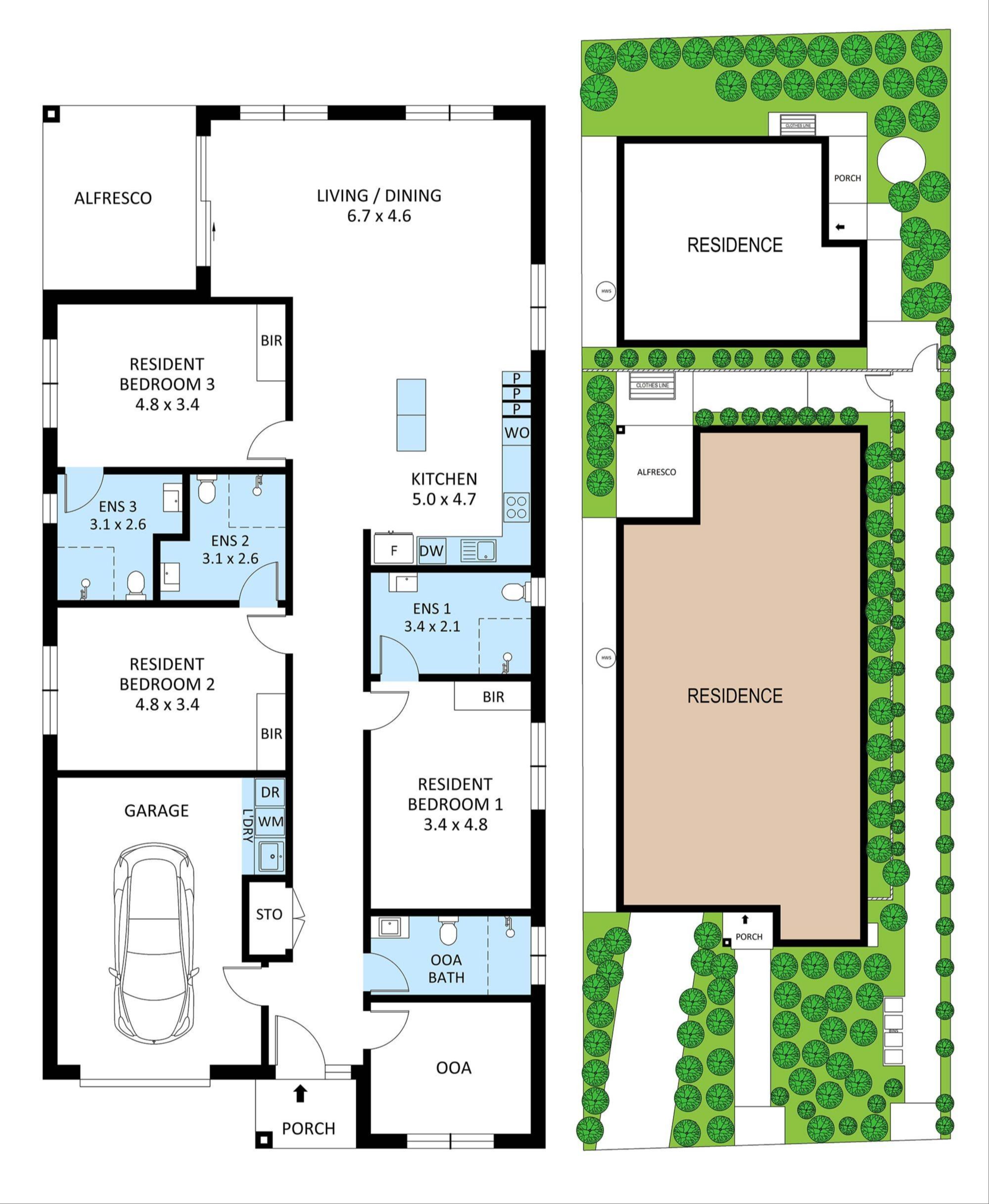 Floorplan    Essendon North 3BR HPS LR
