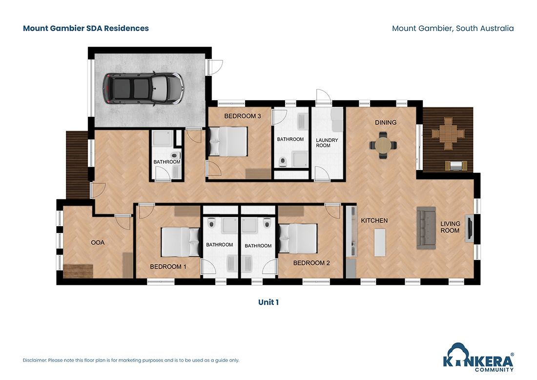 Mount Gambier SDA Residences SA_3 BR_IL_House_Floor Plan2_Small Size