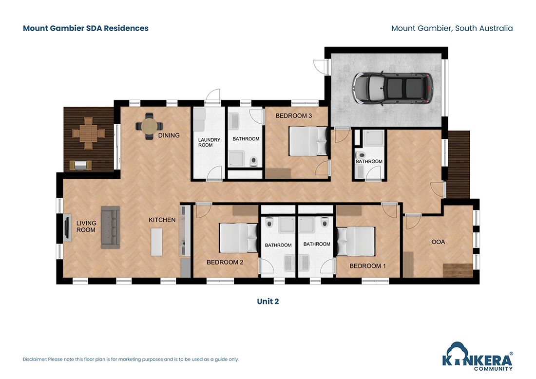 Mount Gambier SDA Residences SA_3 BR_IL_House_Floor Plan3_Small Size