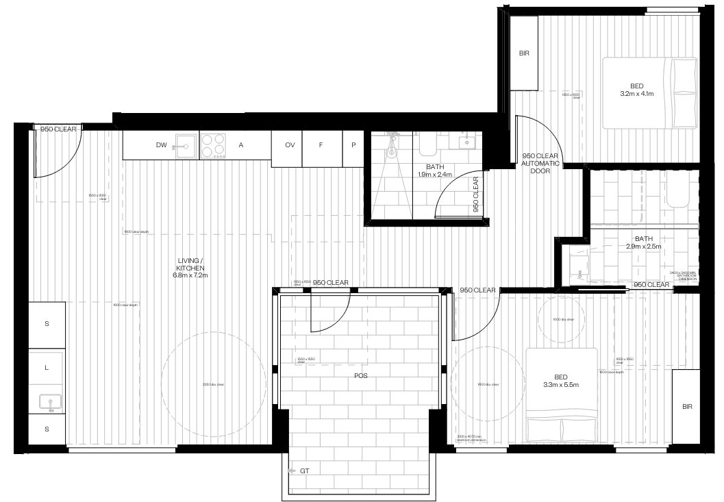 2 Bedroom Floorplan