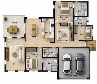 Modern Single Level Home Floor Plan
