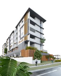 Render of Pohlman Street Apartment External Back