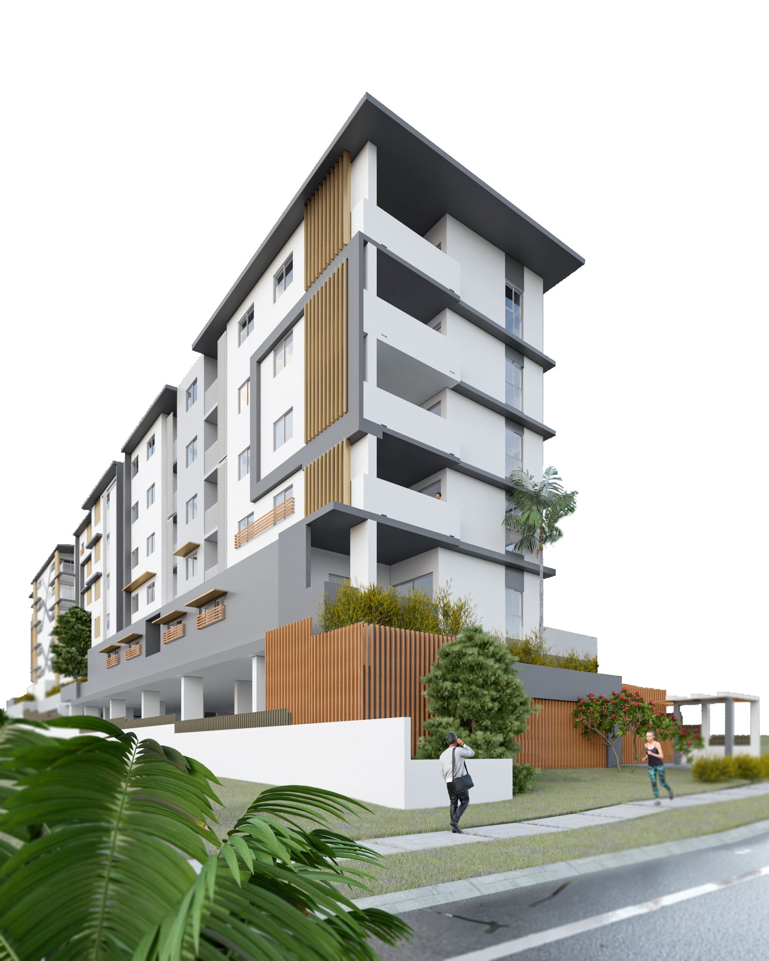 Render of Pohlman Street Apartment External Back