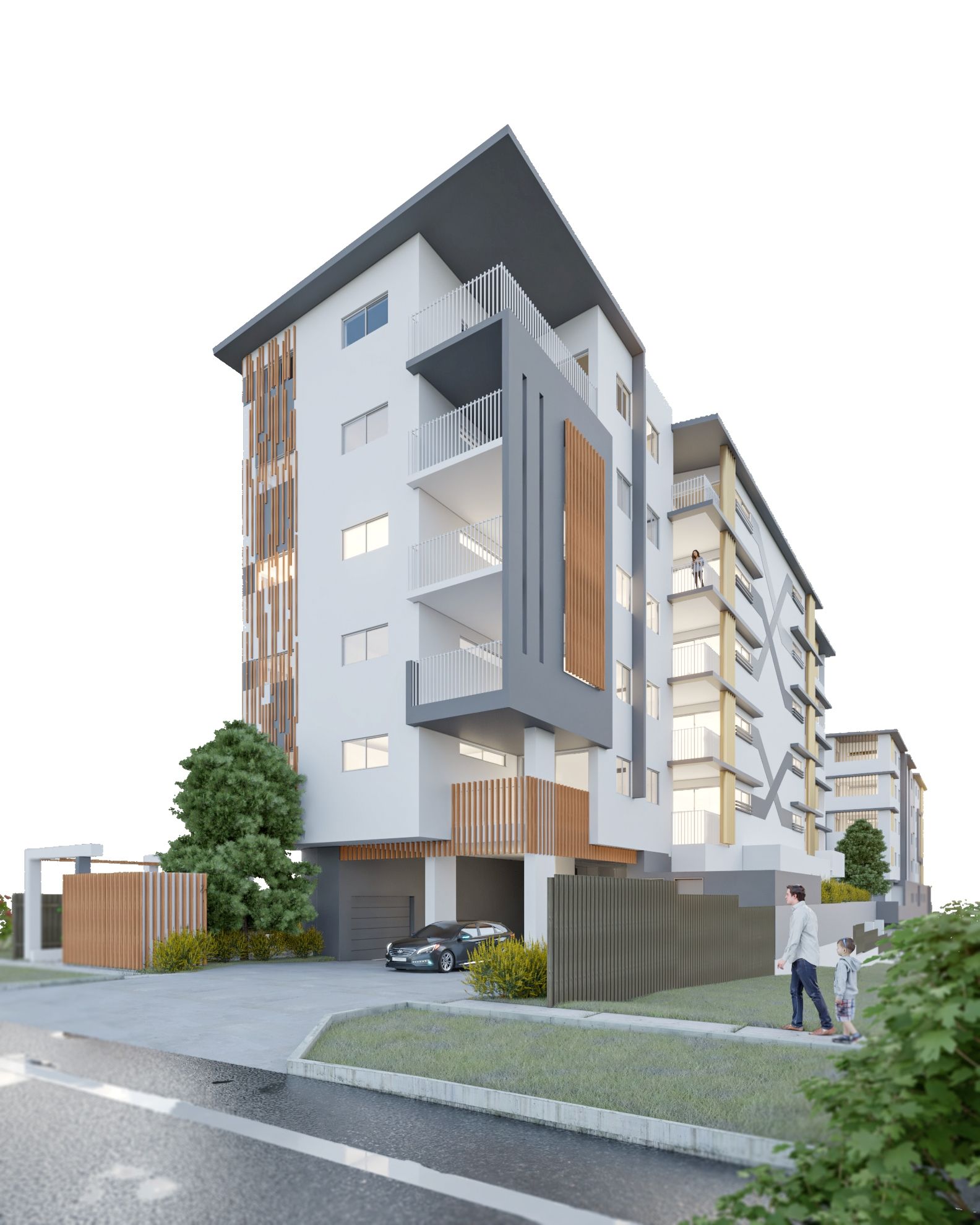 Render of Pohlman Street Apartment External Front
