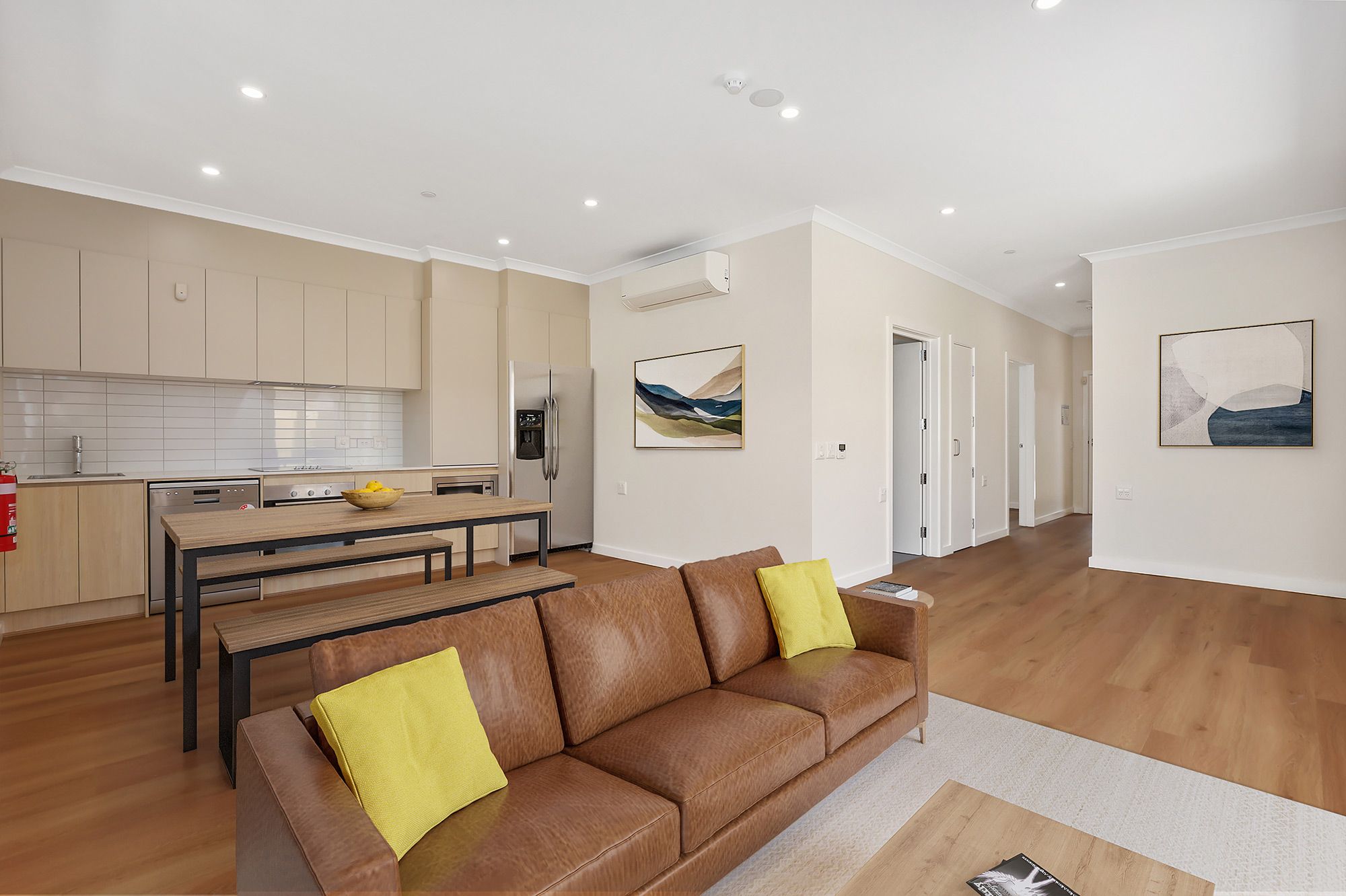 Drake   Unit 1 Kitchen Living Dining Staged LR No Logo