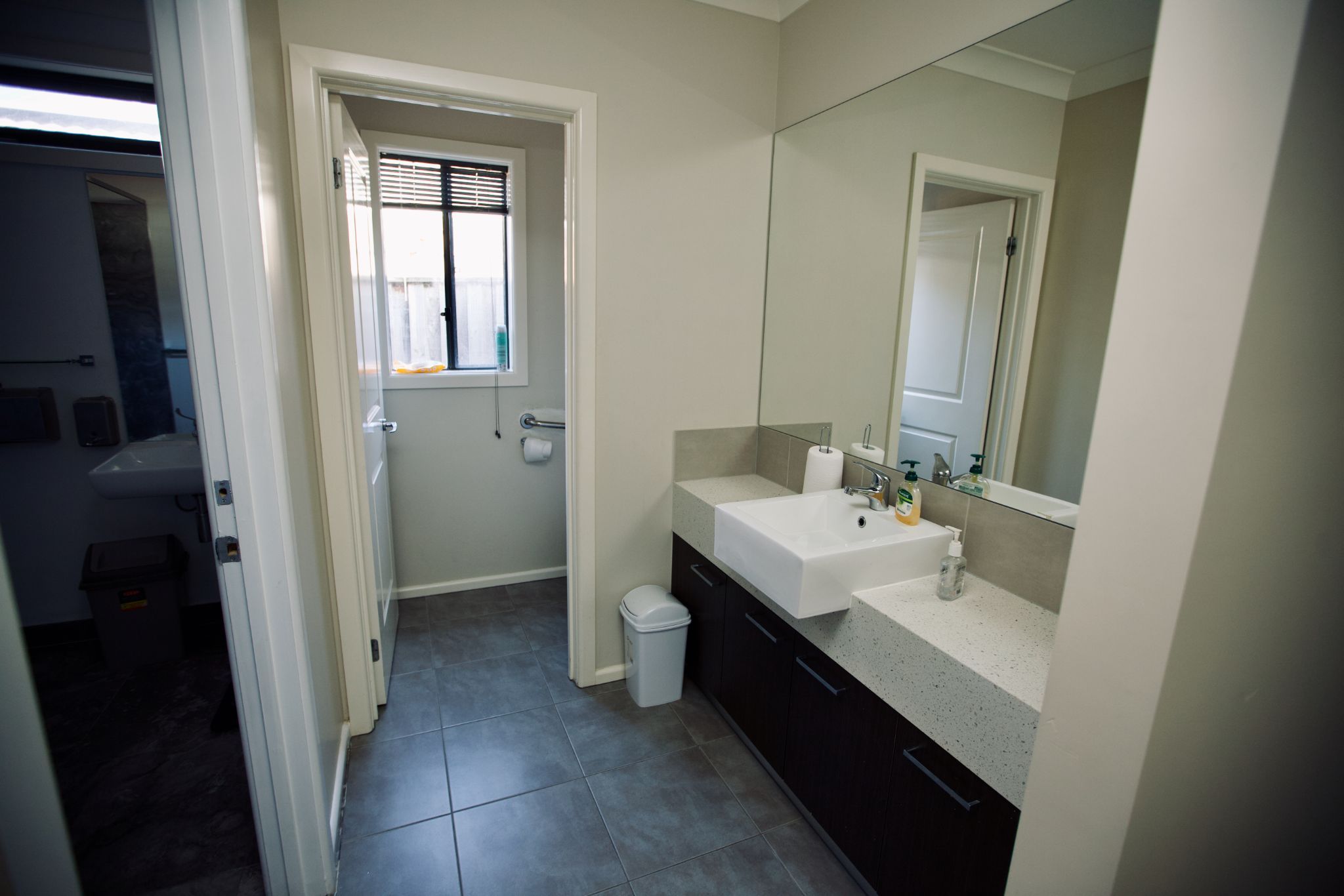 Toilet with separate sink
