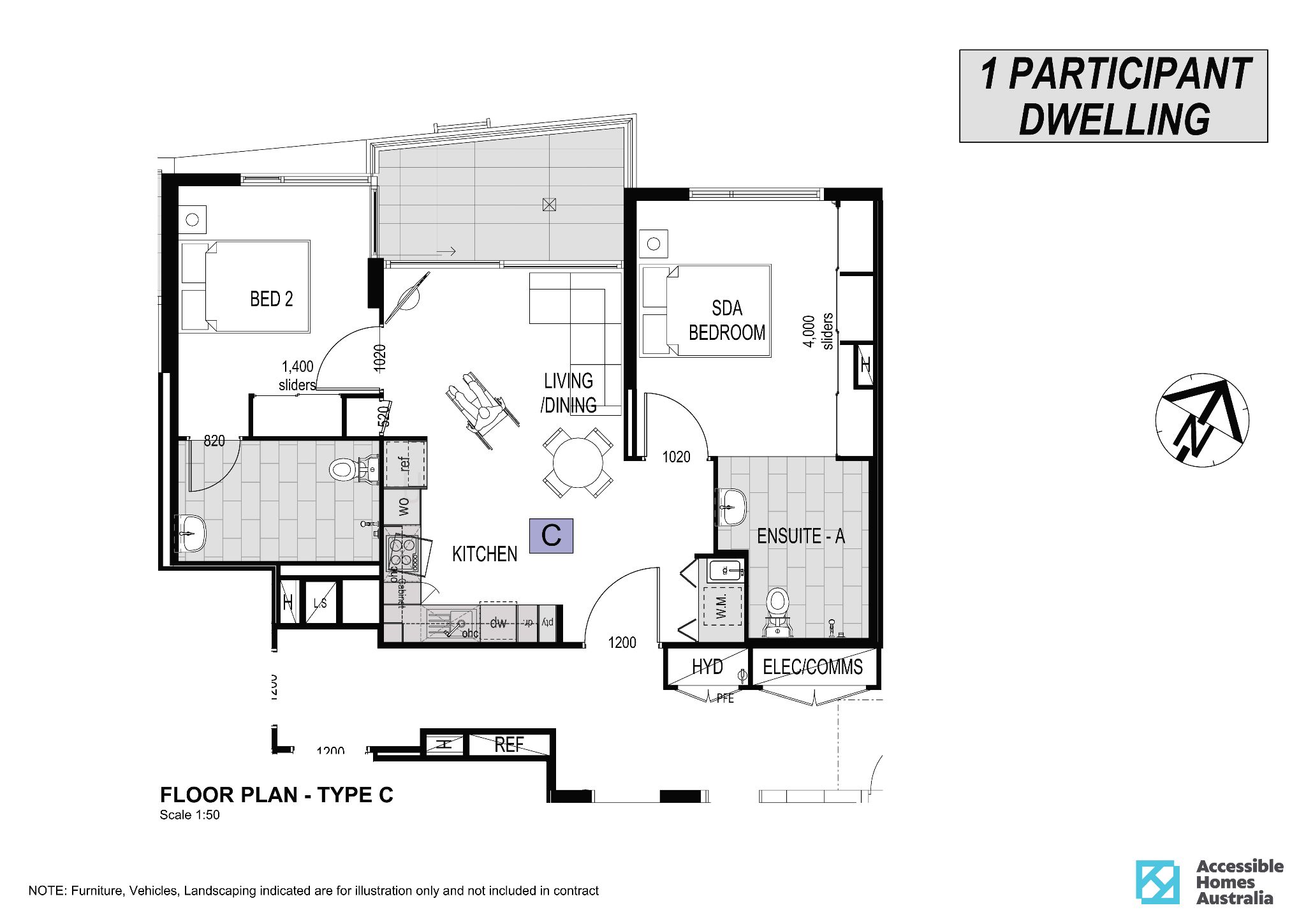 East Palm Beach   Type C Apartment Floorplan