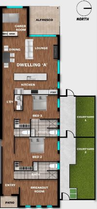 floor plan-coloured-Dwelling-A-Resized