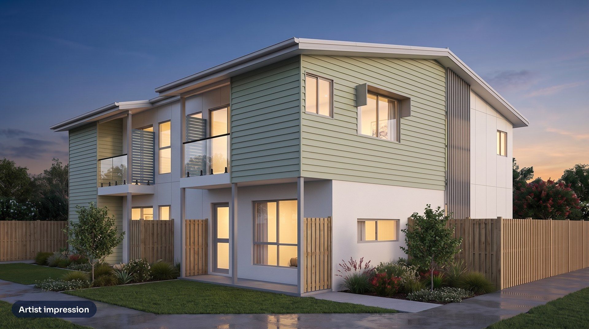 artist impression-S8-exterior-dusk-16x9-labelled
