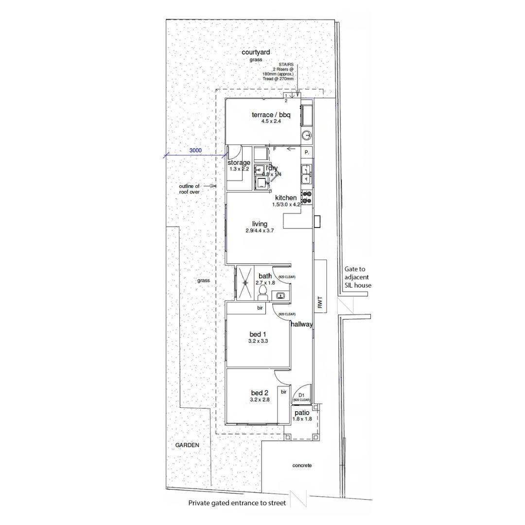 St Clair Granny Flat Floor Plan  Square)
