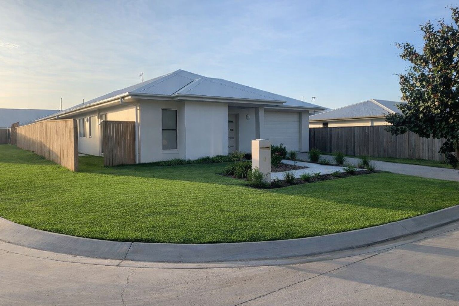 Modern house on a suburban corner