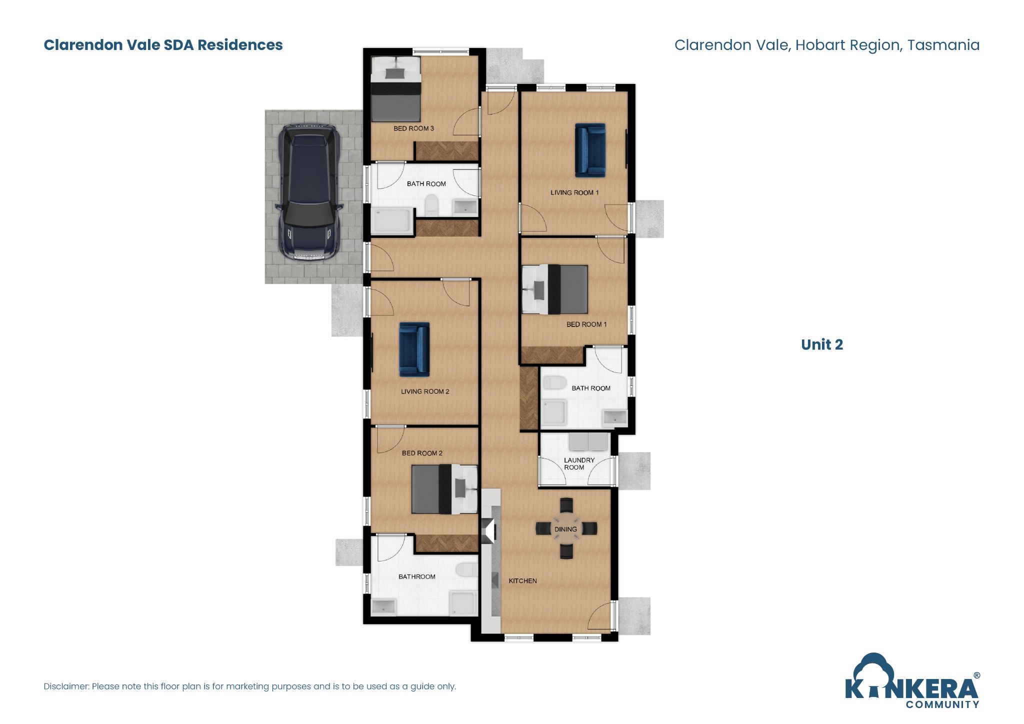 Clarendon Vale SDA Residences TAS_2-3 BR_Robust_House_Floorplan3